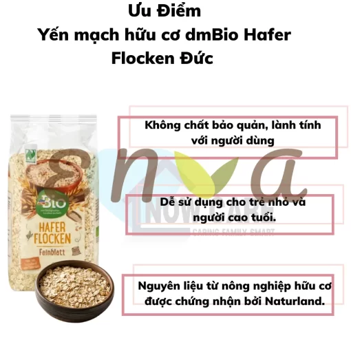 Yến mạch hữu cơ Hafer Flocken - enva