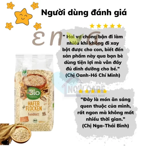 Yến mạch hữu cơ Hafer Flocken - enva 2