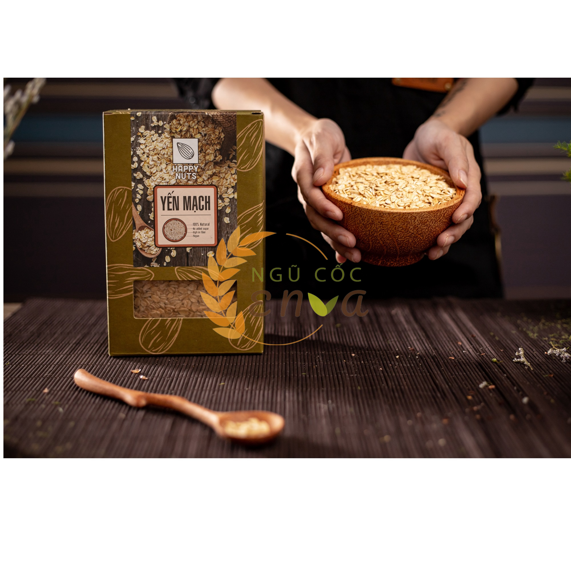 Yến mạch tươi Úc - 500 Gr - Happy Nuts - Enva 2 yến mạch tươi úc - happy nuts- enva- 500gr- 1